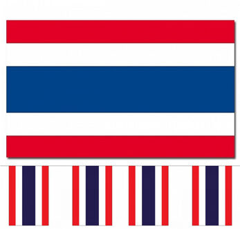 Bellatio Decorations Landen vlaggen versiering set - Thailand - Vlag 90 x 150 cm en vlaggenlijn 9 meter