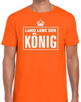 Bellatio Decorations Lang lebe der Konig Duitse tekst shirt oranje heren S - Feestshirts