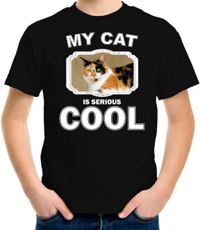 Bellatio Decorations Lapjeskat katten / poezen t-shirt my cat is serious cool zwart voor kinderen