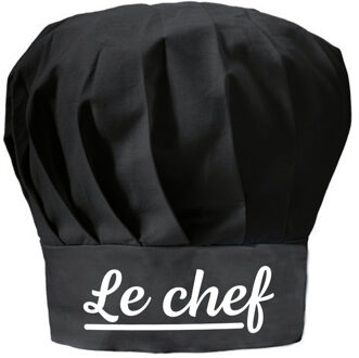 Bellatio Decorations Le Chef cadeau koksmuts zwart dames en heren - Koksmutsen