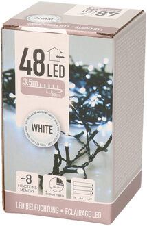 Bellatio Decorations Ledverlichting Wit 48LED IP44 - 3,5 meter