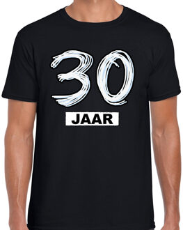 Bellatio Decorations Leeftijd 30 jaar - verjaardag cadeau t-shirt - zwart - voor heren - korte mouwen - katoen