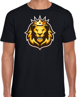Bellatio Decorations Leeuwenkop met kroon koningsdag / EK / WK t-shirt zwart voor heren