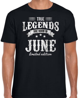 Bellatio Decorations Legends are born in June cadeau t-shirt zwart voor heren - Verjaardag shirts