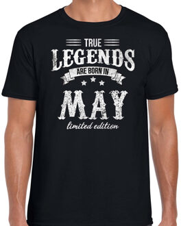 Bellatio Decorations Legends are born in May cadeau t-shirt zwart voor heren - Verjaardag shirts M