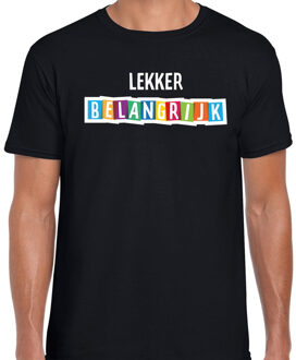 Bellatio Decorations Lekker belangrijk fun tekst t-shirt zwart heren L