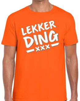 Bellatio Decorations Lekker Ding fun t-shirt oranje heren 2XL