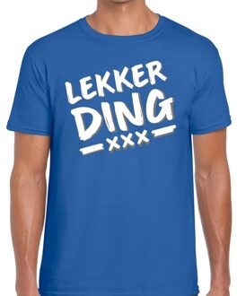 Bellatio Decorations Lekker ding tekst t-shirt blauw heren