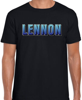 Bellatio Decorations Lennon fun tekst t-shirt zwart heren