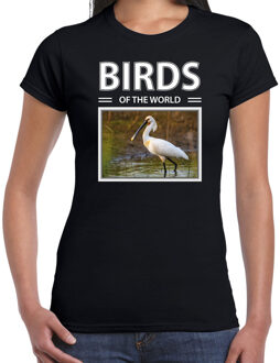Bellatio Decorations Lepelaars t-shirt met dieren foto birds of the world zwart voor dames