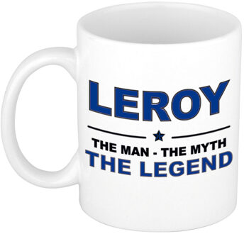 Bellatio Decorations Leroy The man, The myth the legend collega kado mokken/bekers 300 ml Donkerblauw