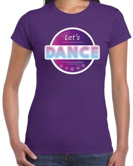 Bellatio Decorations Lets Dance disco / feest t-shirt paars voor dames XS