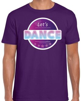 Bellatio Decorations Lets Dance disco / feest t-shirt paars voor heren 2XL