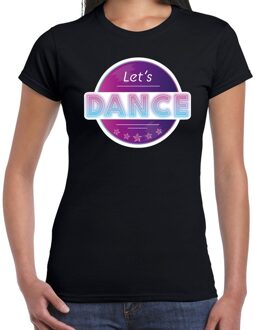 Bellatio Decorations Lets Dance disco / feest t-shirt zwart voor dames 2XL