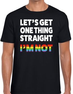 Bellatio Decorations Lets get one thing straight gay pride shirt zwart heren XL