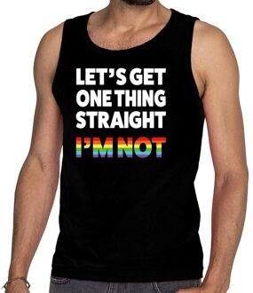 Bellatio Decorations Lets get one thing straight gay pride tanktop zwart heren 2XL