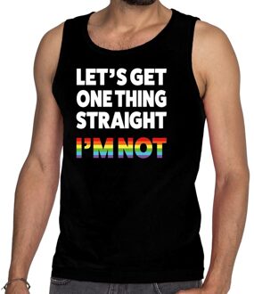 Bellatio Decorations Lets get one thing straight - gay pride - tanktop - zwart - heren - mouwloos shirt - kleding