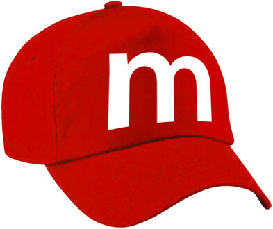 Bellatio Decorations Letter M pet / cap rood voor kinderen - verkleed / carnaval baseball cap