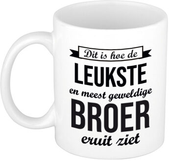 Bellatio Decorations Leukste en meest geweldige broer cadeau koffiemok / theebeker wit 300 ml