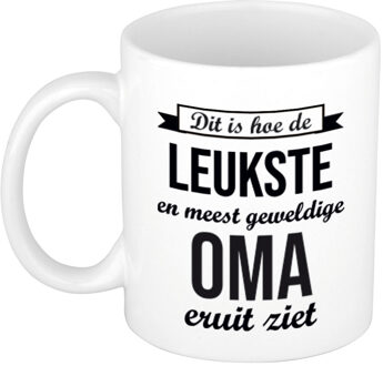 Bellatio Decorations Leukste en meest geweldige oma cadeau mok / beker wit 300 ml - feest mokken