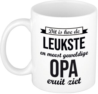 Bellatio Decorations Leukste en meest geweldige opa cadeau mok - wit - koffiemok - theebeker - 300 ml Creme