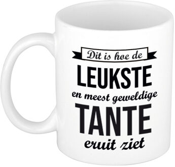 Bellatio Decorations Leukste en meest geweldige tante cadeau mok / beker wit 300 ml - feest mokken