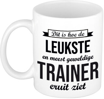 Bellatio Decorations Leukste en meest geweldige trainer cadeau mok / beker wit 300 ml - feest mokken