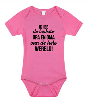 Bellatio Decorations Leukste opa en oma cadeau baby rompertje roze meisjes 56 (1-2 maanden)
