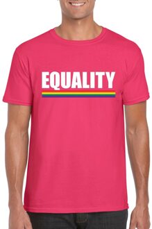 Bellatio Decorations LGBT shirt roze Equality heren 2XL