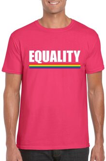 Bellatio Decorations LGBT shirt roze Equality heren