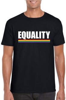 Bellatio Decorations LGBT shirt zwart Equality heren 2XL