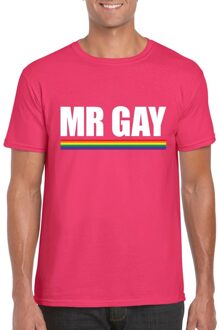 Bellatio Decorations LGBT t-shirt - roze - Mister Gay - voor heren - cadeau shirt - herenkleding