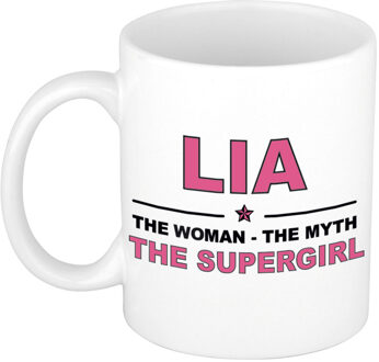 Bellatio Decorations Lia The woman, The myth the supergirl pensioen cadeau mok/beker 300 ml
