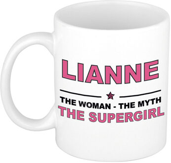 Bellatio Decorations Lianne The woman, The myth the supergirl collega kado mokken/bekers 300 ml Oudroze