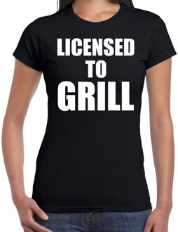 Bellatio Decorations Licensed to grill bbq / barbecue cadeau t-shirt zwart voor dames