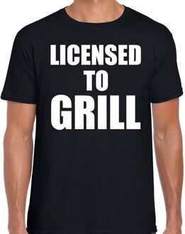 Bellatio Decorations Licensed to grill bbq / barbecue cadeau t-shirt zwart voor heren