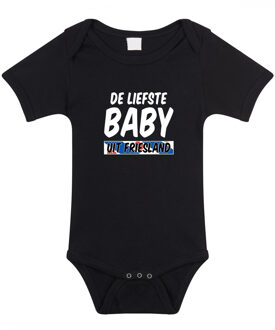 Bellatio Decorations Liefste baby uit Friesland baby rompertje zwart jongen/meisje 56 (1-2 maanden)