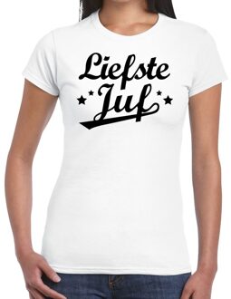 Bellatio Decorations Liefste juf cadeau t-shirt wit voor dames 2XL