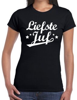 Bellatio Decorations Liefste juf cadeau t-shirt zwart voor dames 2XL