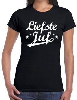 Bellatio Decorations Liefste juf cadeau t-shirt zwart voor dames