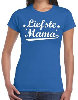 Bellatio Decorations Liefste mama cadeau t-shirt blauw dames