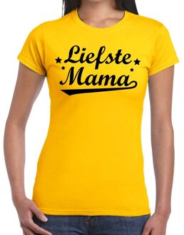 Bellatio Decorations Liefste mama cadeau t-shirt geel dames XS