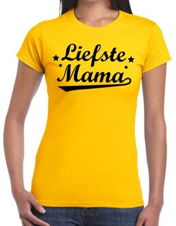 Bellatio Decorations Liefste mama cadeau t-shirt geel dames