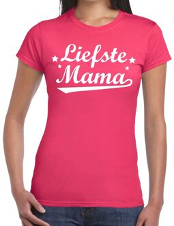Bellatio Decorations Liefste mama cadeau t-shirt roze dames