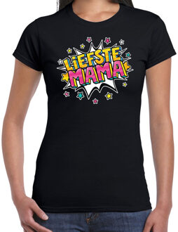 Bellatio Decorations Liefste mama cadeau t-shirt zwart voor dames 2XL