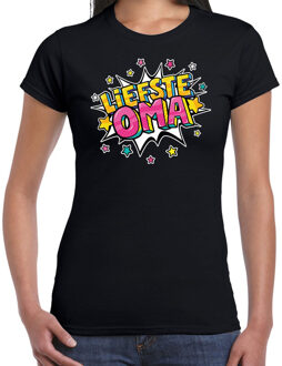 Bellatio Decorations Liefste oma cadeau t-shirt zwart voor dames 2XL