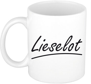 Bellatio Decorations Lieselot Naam koffiemok - beker - met sierlijke letters - wit - 300 ml - Cadeau - Dames