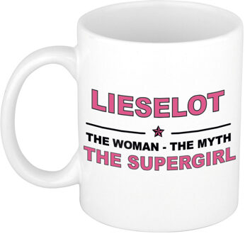 Bellatio Decorations Lieselot The woman, The myth the supergirl collega kado mokken/bekers 300 ml Oudroze