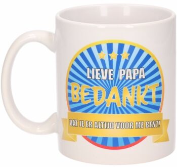 Bellatio Decorations Lieve papa bedankt mok / beker 300 ml Multikleur