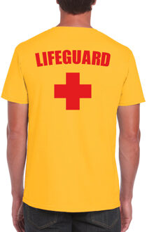 Bellatio Decorations Lifeguard / strandwacht verkleed t-shirt - geel - heren - Bedrukking aan de achterkant